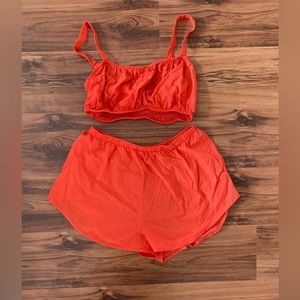 ASOS red shorts set